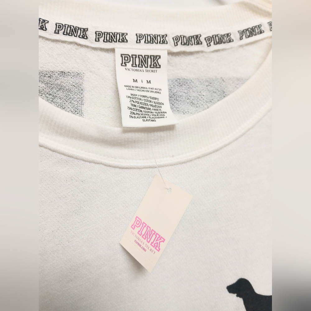 New Victoria's Secret Pullover IPink Long-Sleeve Shirt Size Medium - Picture 3 of 9